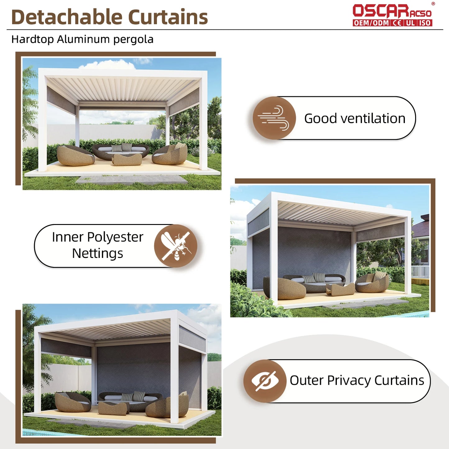 High Quality Movable Waterproof Outdoor Retractable Motorized Sun Shade Bioclimatic Structure for Garden Patio Beach Retractable