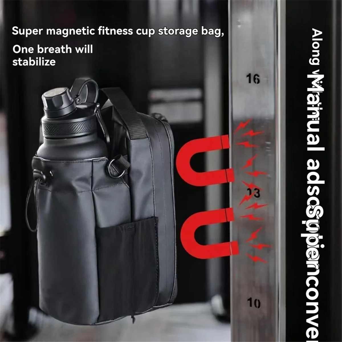 2525+ Magnetic Water Bottle Pouch Bag Gym Water Cup Holder with Magnet for Outdoor Sports Cup Holder Bag