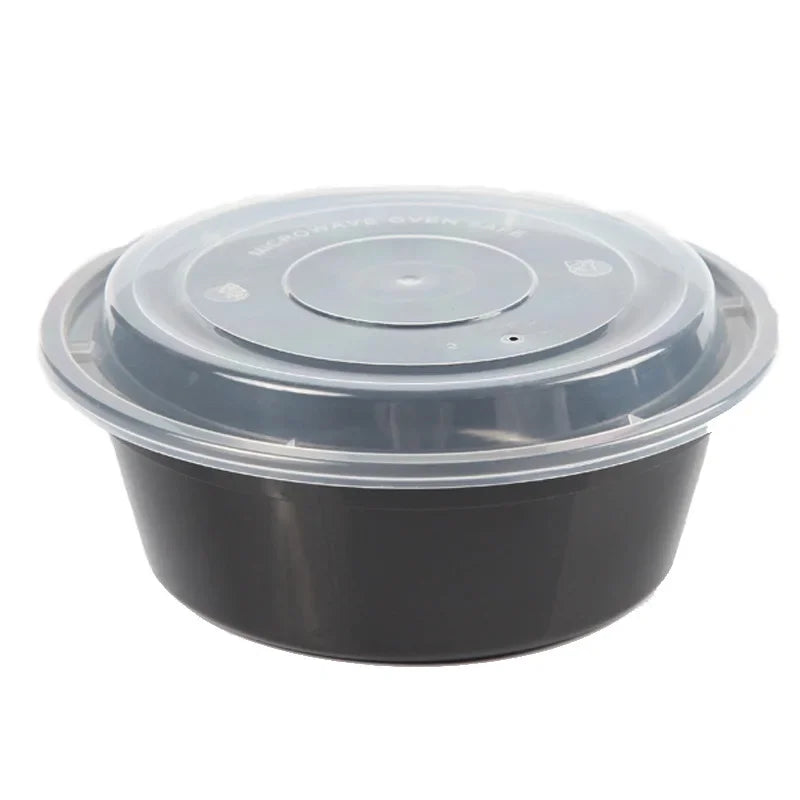 Meal Prep Containers Plastic Food Containers with Lids Outdoor Portable Bento Lunch Box, 1Compartment Round/square Lunch Box