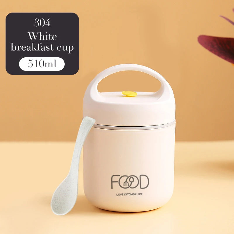 Lunch Boxes Lunch Bag 304 Stainless Steel Lunch Box For Kids Lunch Bags Portable Folding Spoon Lunch Box Kids Thermal Bento Box