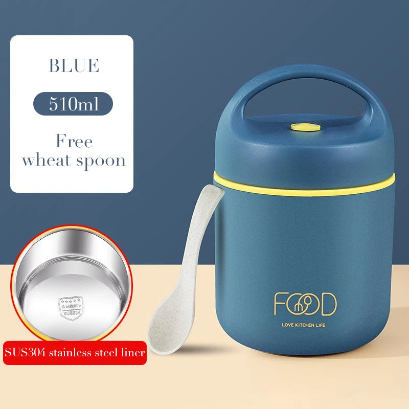 Lunch Boxes Lunch Bag 304 Stainless Steel Lunch Box For Kids Lunch Bags Portable Folding Spoon Lunch Box Kids Thermal Bento Box