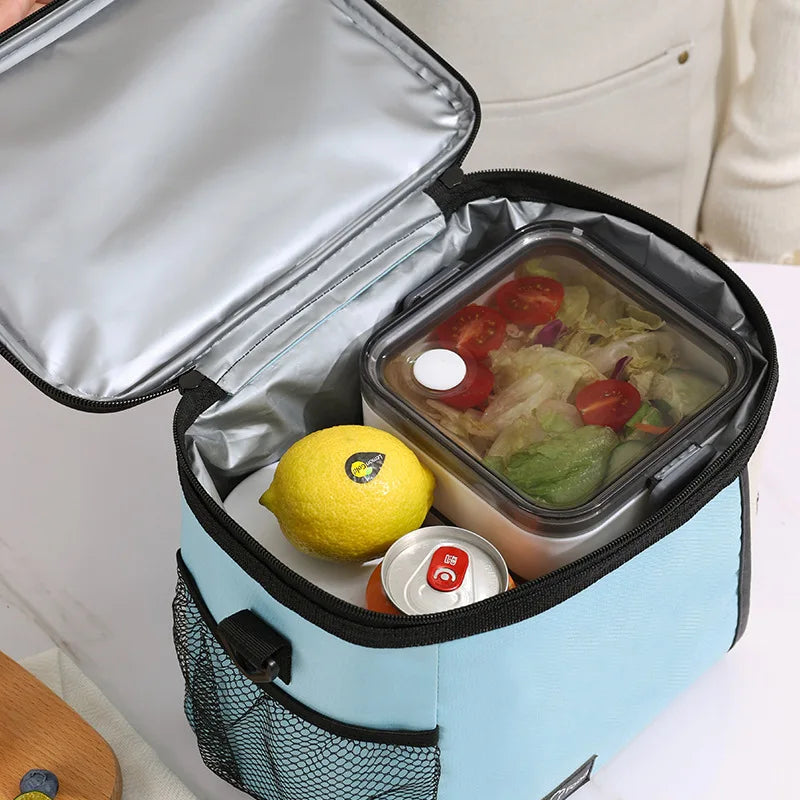 Large Insulated Lunch Tote Bag with Adjustable Strap Reusable Thermal Cooler for Office School Work Travel Picnic Men and Women