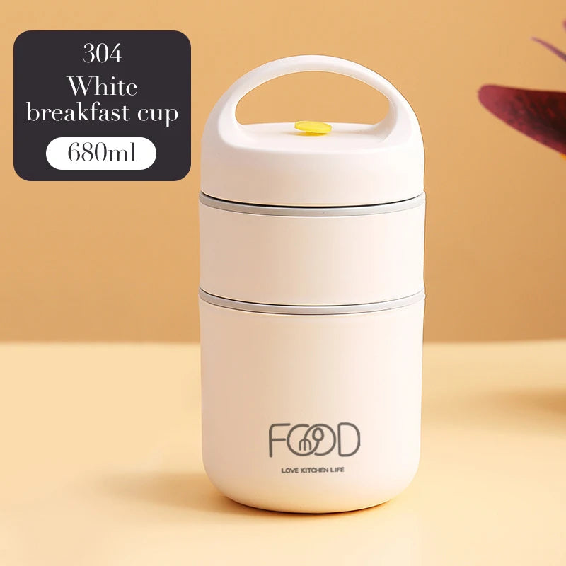 Lunch Boxes Lunch Bag 304 Stainless Steel Lunch Box For Kids Lunch Bags Portable Folding Spoon Lunch Box Kids Thermal Bento Box