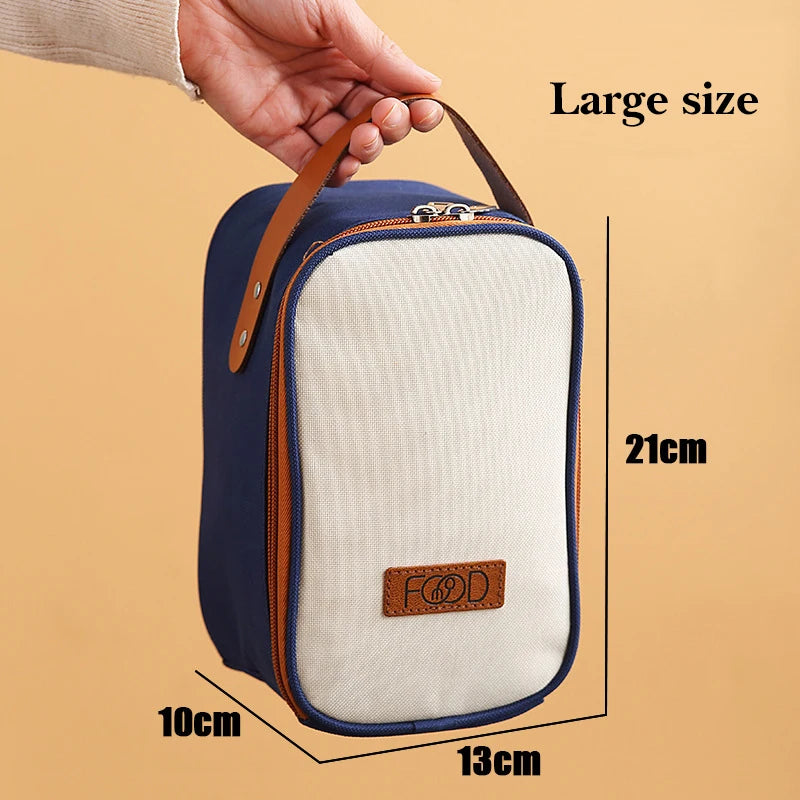 Lunch Boxes Lunch Bag 304 Stainless Steel Lunch Box For Kids Lunch Bags Portable Folding Spoon Lunch Box Kids Thermal Bento Box