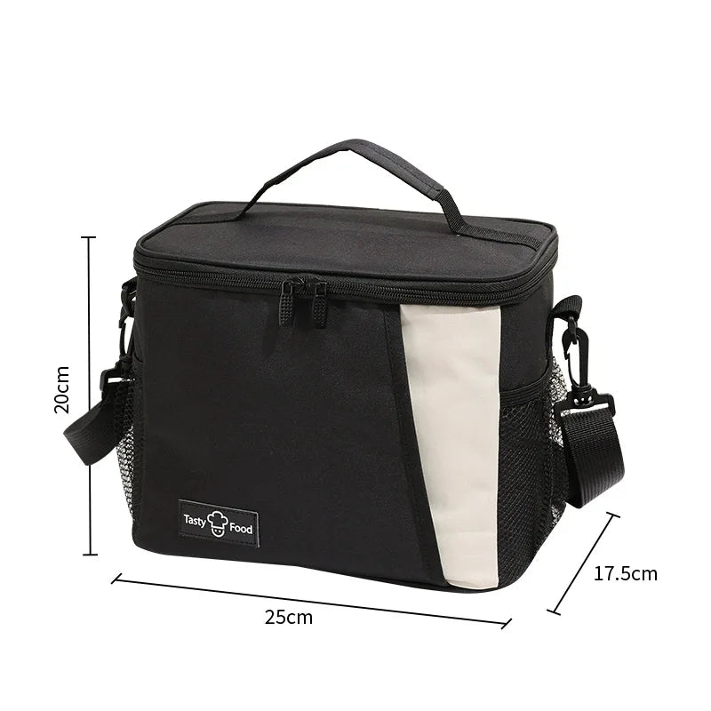Large Insulated Lunch Tote Bag with Adjustable Strap Reusable Thermal Cooler for Office School Work Travel Picnic Men and Women
