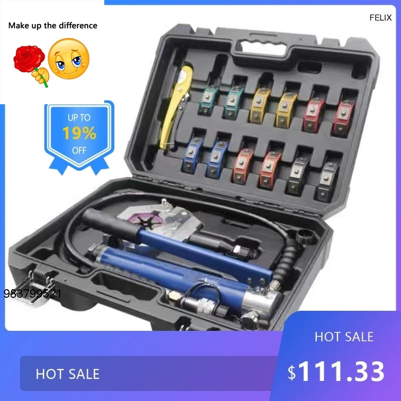 1837 Handheld Portable Hydraulic Hose Crimper Pump Detachable Air Conditioner Repair Crimping Tool Set for Plumbi 914