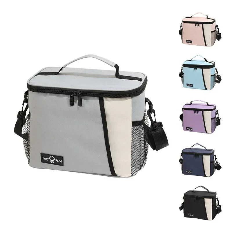 Large Insulated Lunch Tote Bag with Adjustable Strap Reusable Thermal Cooler for Office School Work Travel Picnic Men and Women