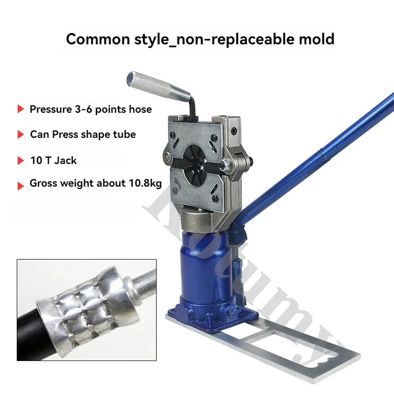 10 Tons Hydraulic Press Automotive A/C Hose Crimper Kit with Dies Manual Air Conditioning Repair Crimping Tools
