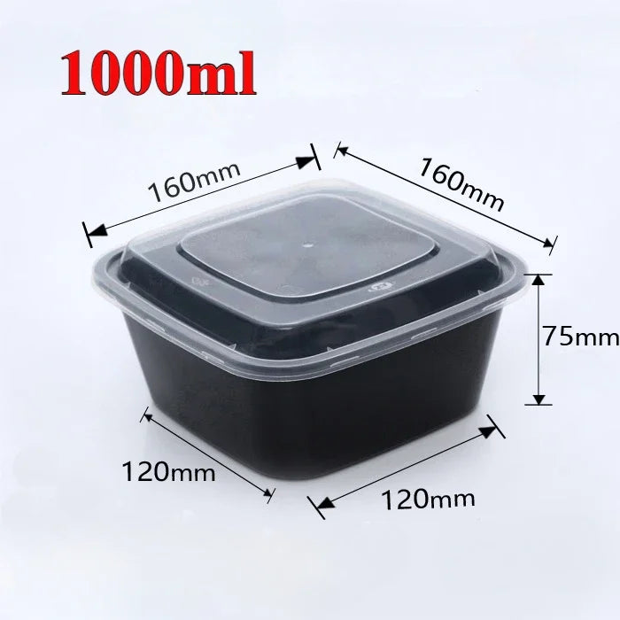 Meal Prep Containers Plastic Food Containers with Lids Outdoor Portable Bento Lunch Box, 1Compartment Round/square Lunch Box