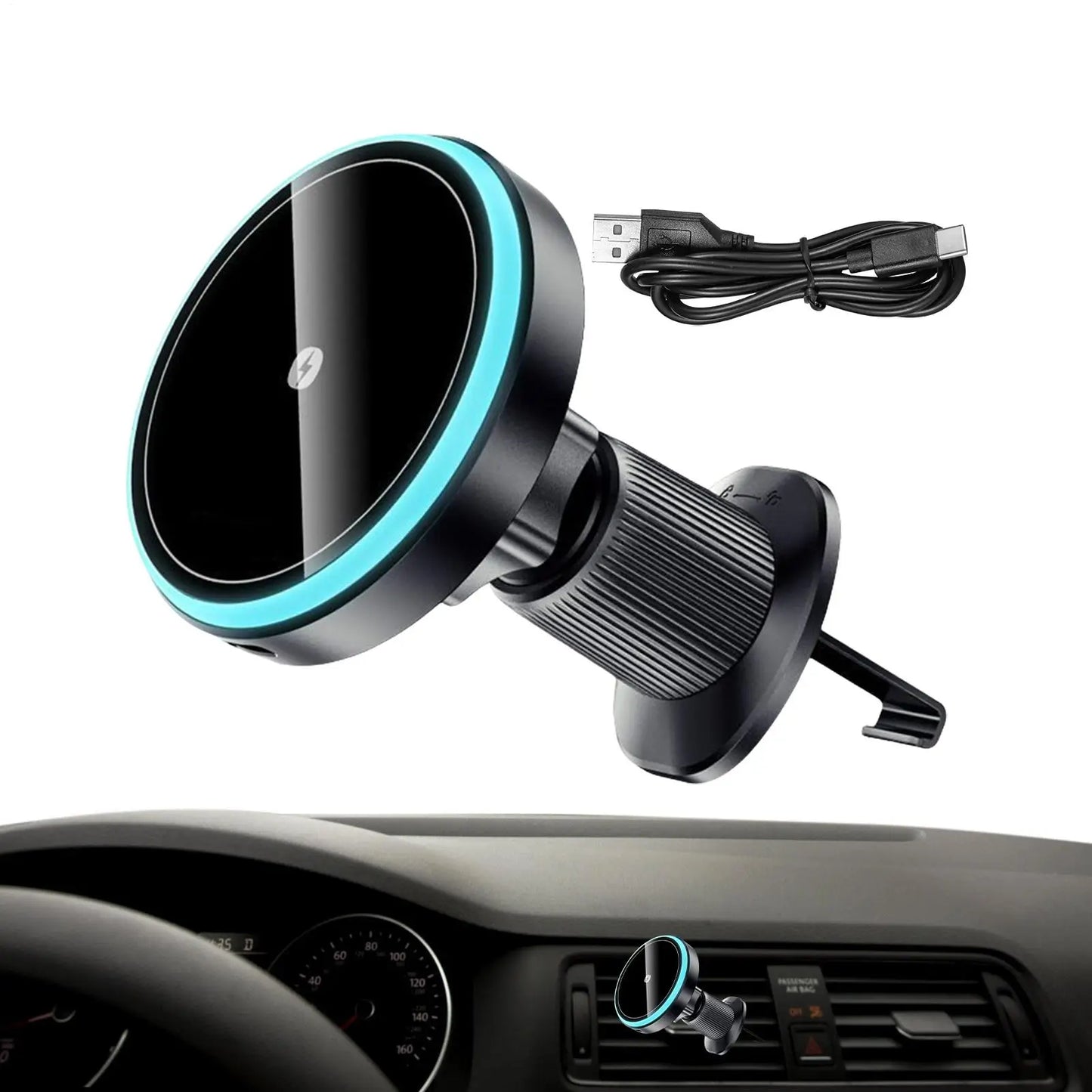 Car Wireless Charger Magnetic Car Phone Holder 15W Magnetic Fast Charging Device Wireless Charger Stand for Vehicle Truck