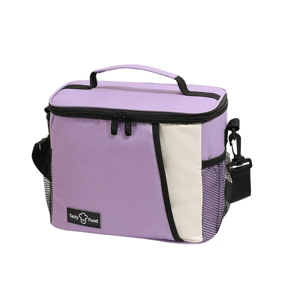 Large Insulated Lunch Tote Bag with Adjustable Strap Reusable Thermal Cooler for Office School Work Travel Picnic Men and Women