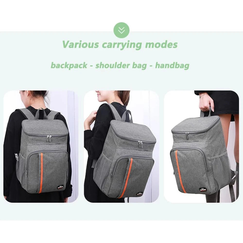 Insulated Lunch Backpack 18L Large Capacity, Thermal Leakproof Picnic Bag for Women Men, Hot Cold Food Keep Fresh