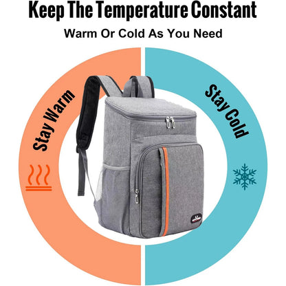 Insulated Lunch Backpack 18L Large Capacity, Thermal Leakproof Picnic Bag for Women Men, Hot Cold Food Keep Fresh