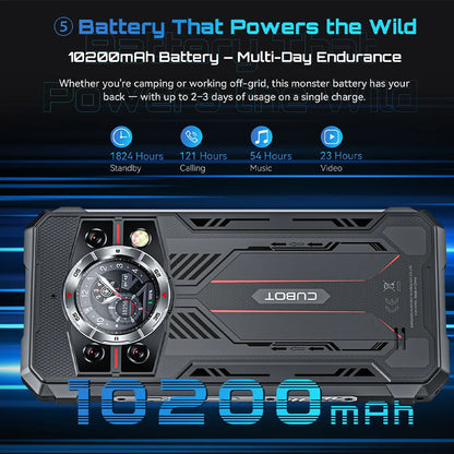 Cubot Kingkong 11 Rugged Smartphone Android 15 Dimensity 7025 5G Mobile Phone 32GB （16+16）256GB 10200mAh 108MP 33W Cellphone NFC
