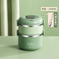 Warm lunch box Multilayer super long insulated lunch bucket Office Student stainless steel lunch box Microwave oven heating