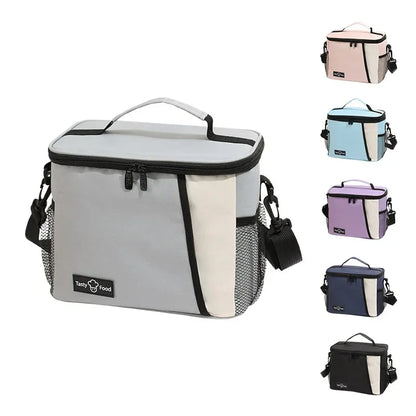Large Insulated Lunch Tote Bag with Adjustable Strap Reusable Thermal Cooler for Office School Work Travel Picnic Men and Women