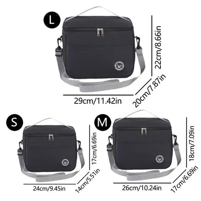 Insulated Lunch Bag Waterproof Large Capacity Thermal Food Container Adjustable Shoulder Strap  Thickened Lunch Box for School