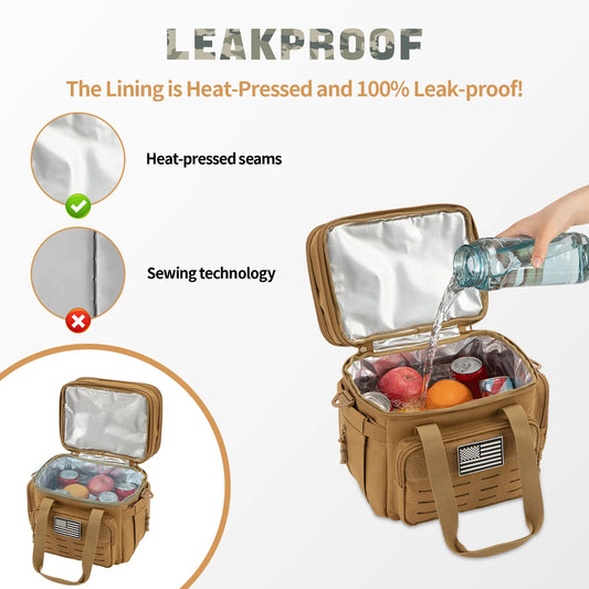 Tactical Lunch Bag for mens heavy duty lunch box Leakproof insulated Durable Thermal Cooler Bag Adult Meal Camping Picnic Pail