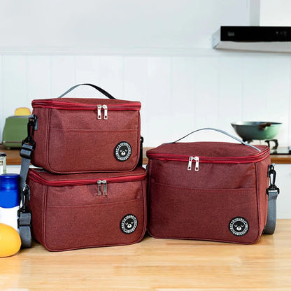 Insulated Lunch Bag Waterproof Large Capacity Thermal Food Container Adjustable Shoulder Strap  Thickened Lunch Box for School